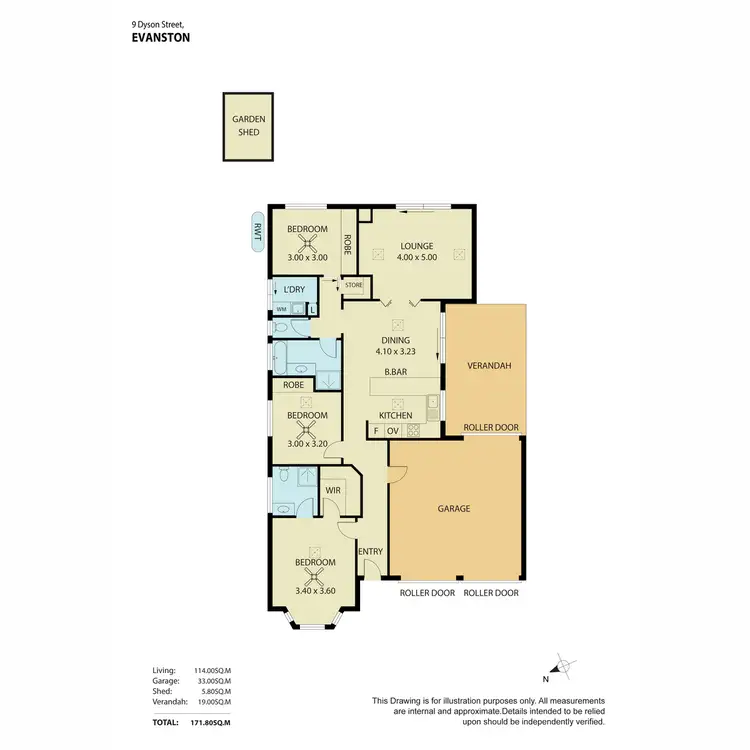 Floorplan of Homely house listing, 9 Dyson Street, Evanston SA 5116