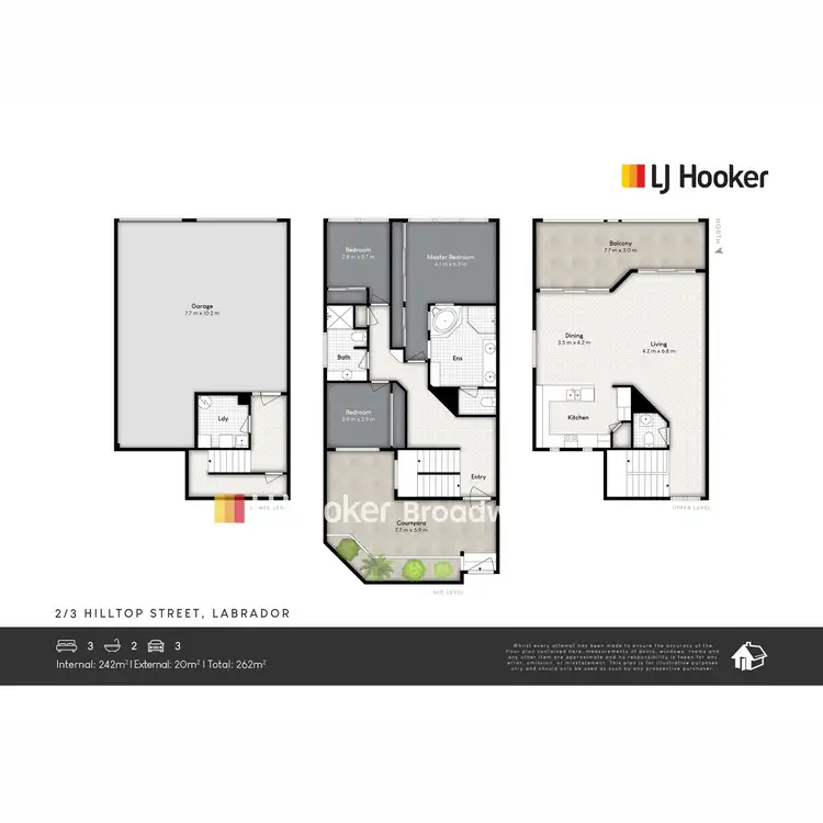 Floorplan of Homely semi-detached listing, 2/3 Hilltop  Street, Labrador QLD 4215