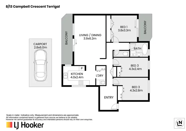 Floorplan of Homely unit listing, 8/13 Campbell Crescent, Terrigal NSW 2260