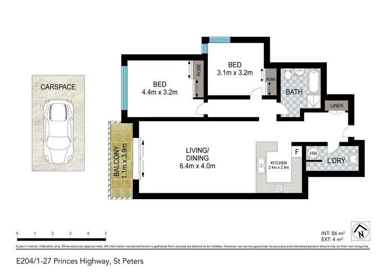 Floorplan of Homely unit listing, Apartment E204/21-27 Princes Highway, St Peters NSW 2044