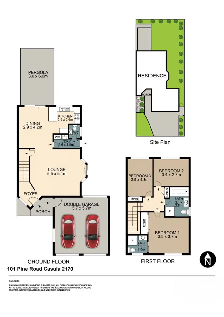Floorplan of Homely semi-detached listing, 101 Pine Road, Casula NSW 2170