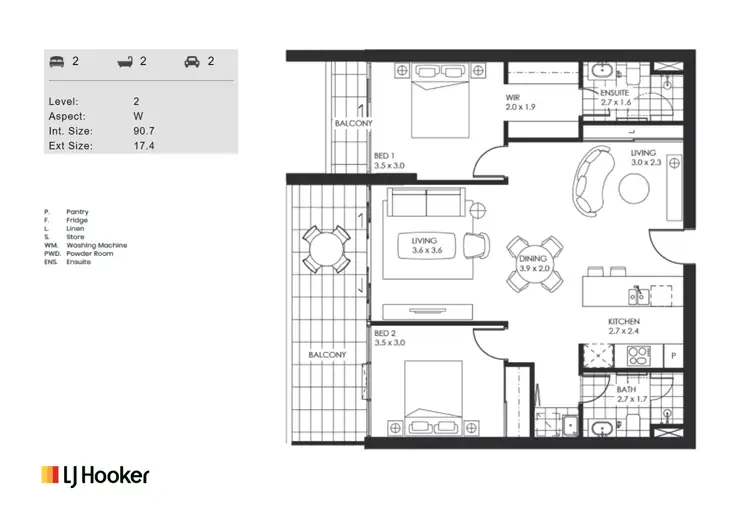 Floorplan of Homely apartment listing, 104/44 Constitution Avenue, Parkes ACT 2600