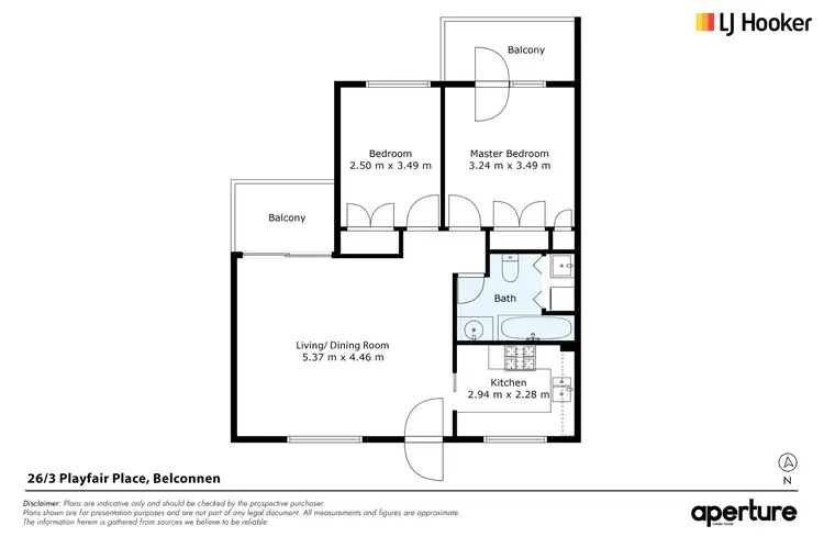 Floorplan of Homely unit listing, 26/3 Playfair Place, Belconnen ACT 2617