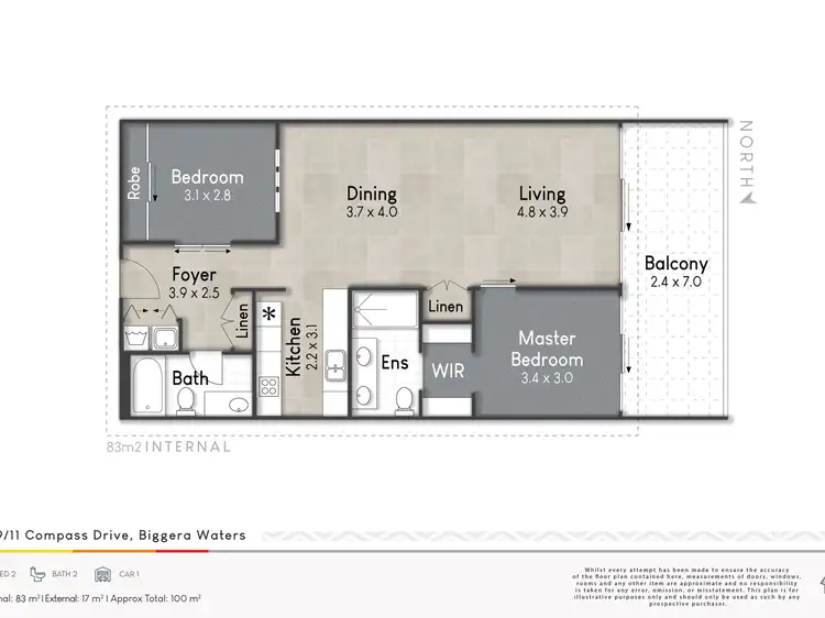 Floorplan of Homely apartment listing, 209/11 Compass Drive, Biggera Waters QLD 4216
