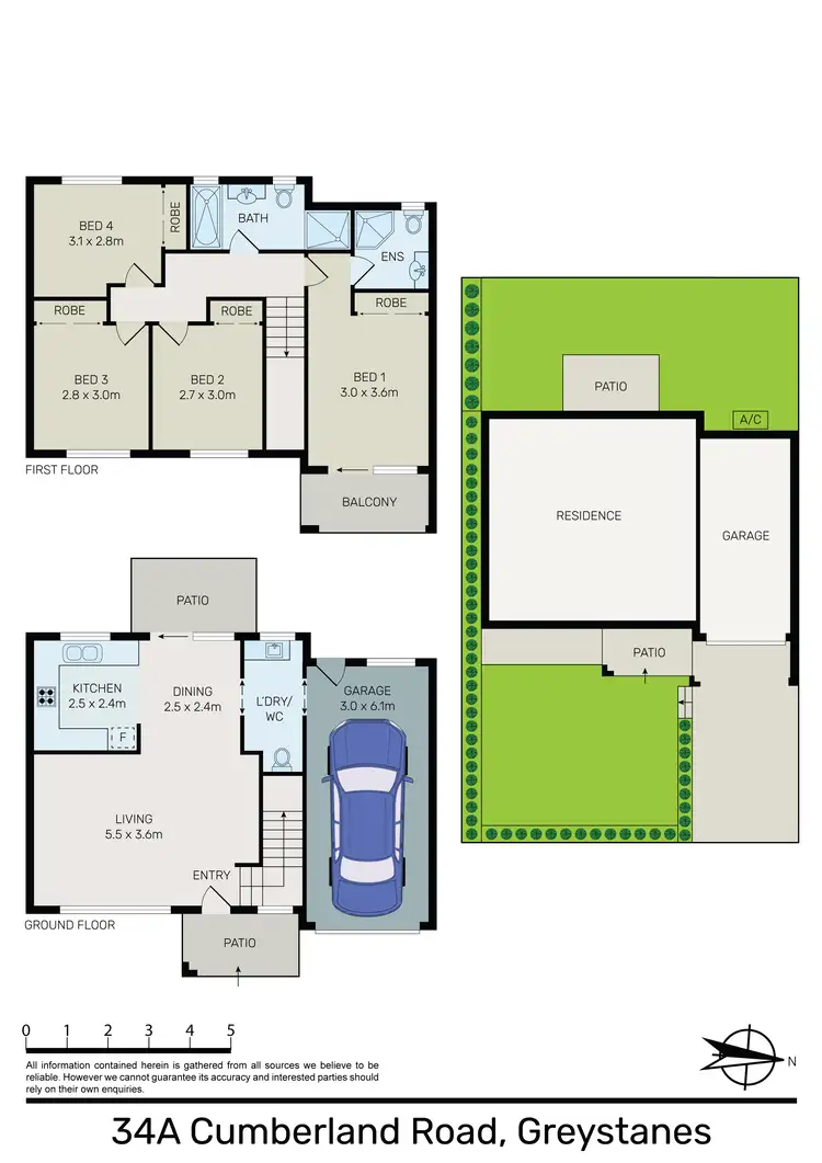 Floorplan of Homely semi-detached listing, 34A Cumberland Road, Greystanes NSW 2145