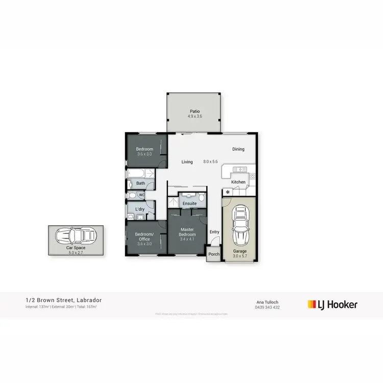 Floorplan of Homely villa listing, 1/2 Brown Street, Labrador QLD 4215