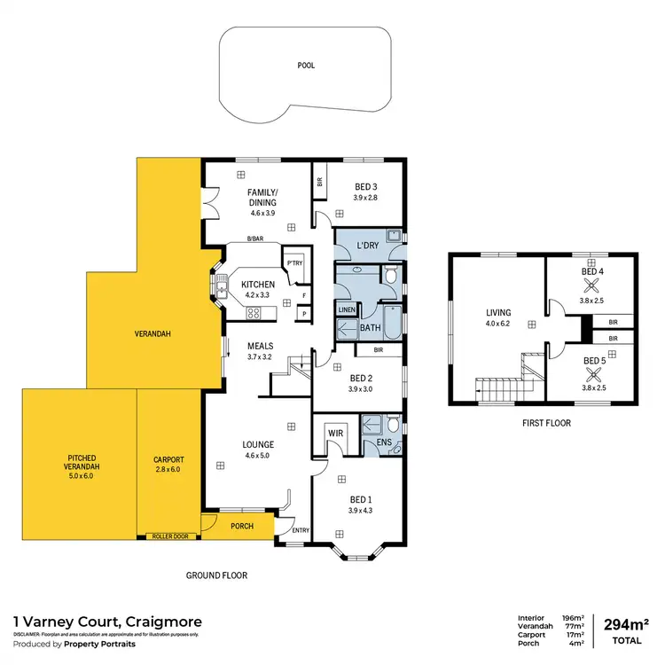 Floorplan of Homely house listing, 1 Varney Court, Craigmore SA 5114