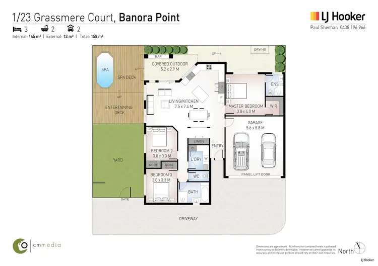 Floorplan of Homely semi-detached listing, 1/23 Grassmere Court, Banora Point NSW 2486