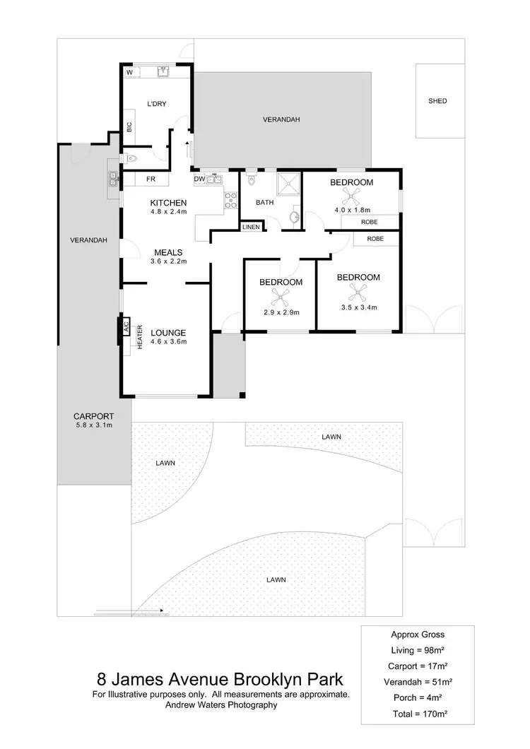 Floorplan of Homely house listing, 8 James Avenue, Brooklyn Park SA 5032