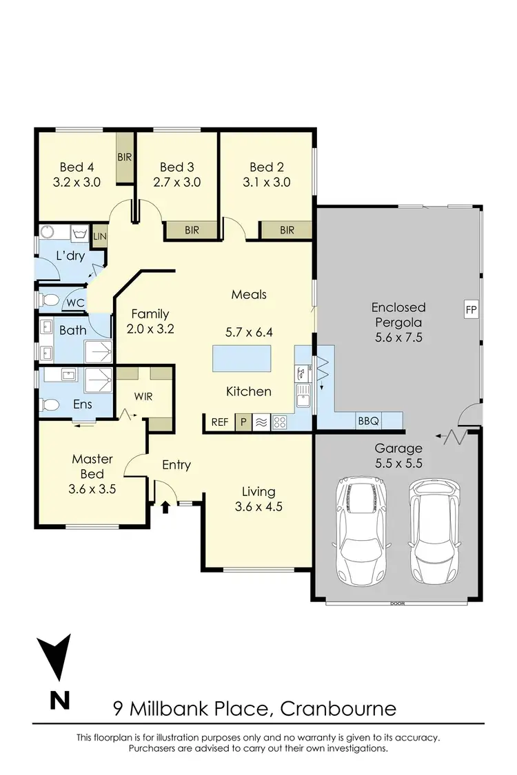 Floorplan of Homely house listing, 9 Millbank Place, Cranbourne VIC 3977