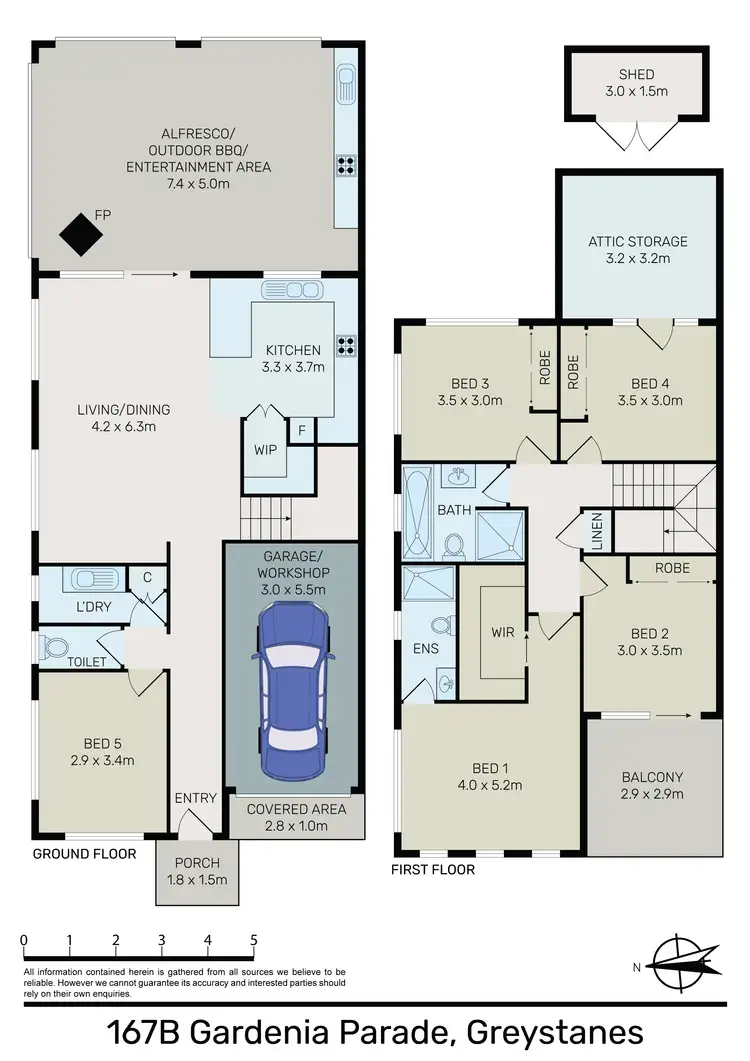 Floorplan of Homely semi-detached listing, 167B Gardenia Parade, Greystanes NSW 2145