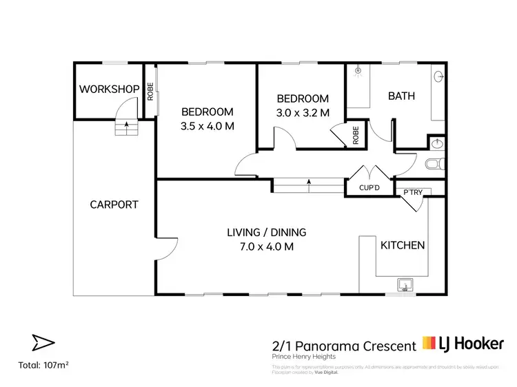 Floorplan of Homely unit listing, 2/1 Panorama Crescent, Prince Henry Heights QLD 4350