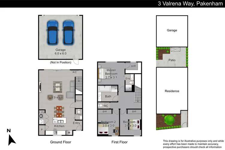 Floorplan of Homely townhouse listing, 3 Valrena Way, Pakenham VIC 3810