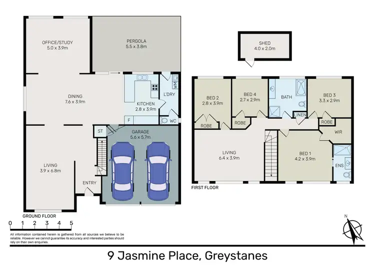 Floorplan of Homely house listing, 9 Jasmine Place, Greystanes NSW 2145