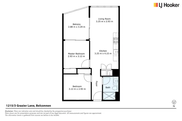 Floorplan of Homely apartment listing, 1215/3 Grazier Lane, Belconnen ACT 2617
