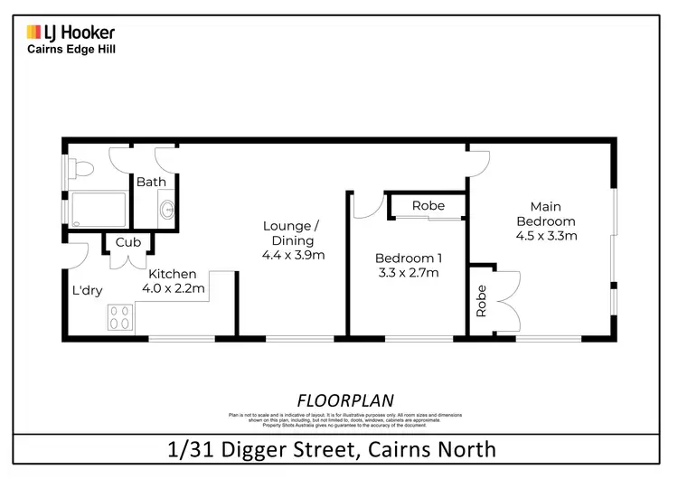 Floorplan of Homely unit listing, 1/31 Digger Street, Cairns North QLD 4870
