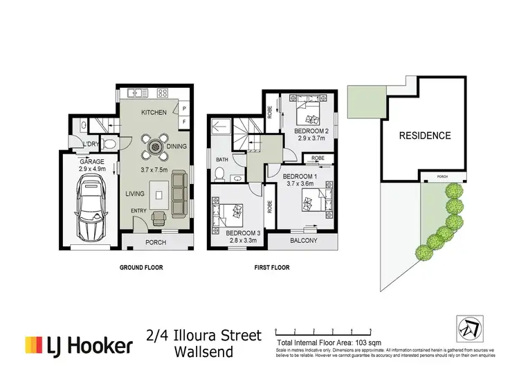 Floorplan of Homely unit listing, 2/4 Illoura Street, Wallsend NSW 2287