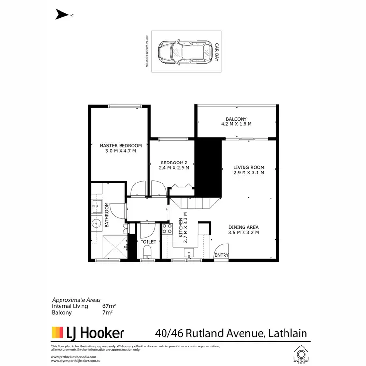Floorplan of Homely unit listing, 40/46-48 Rutland Avenue, Lathlain WA 6100