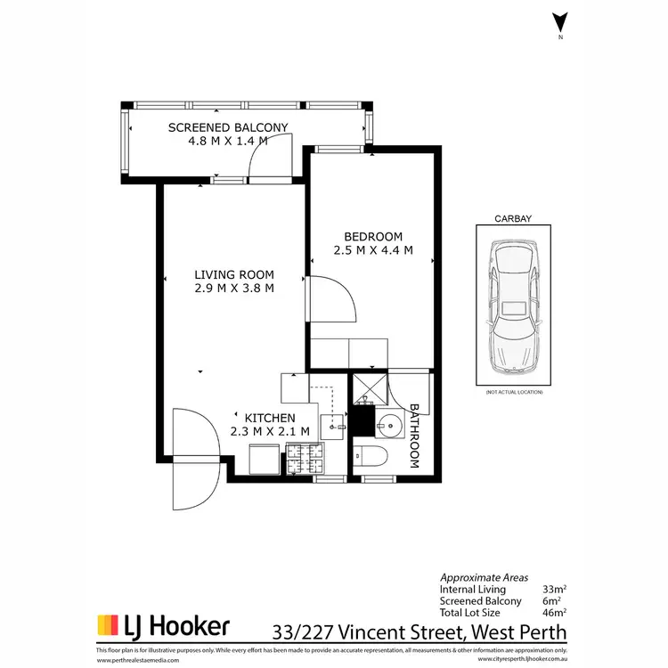 Floorplan of Homely apartment listing, 33/227 Vincent Street, West Perth WA 6005