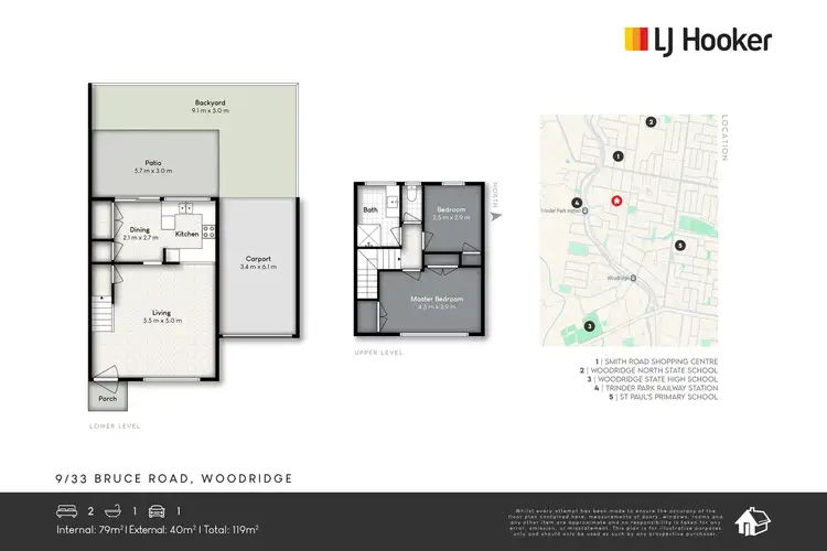Floorplan of Homely townhouse listing, 9/33 Bruce Road, Woodridge QLD 4114