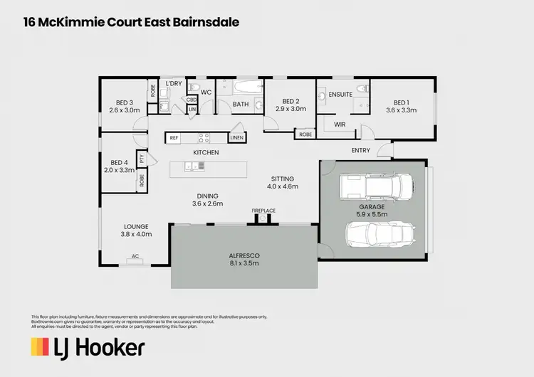 Floorplan of Homely house listing, 16 McKimmie Court, East Bairnsdale VIC 3875