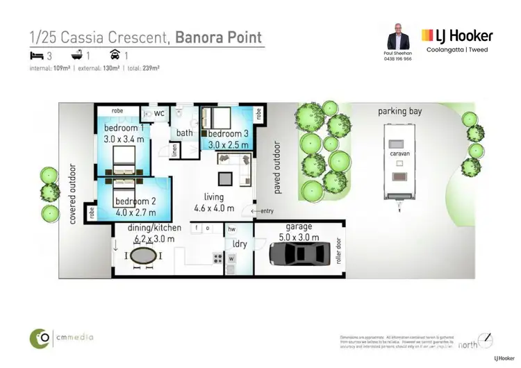 Floorplan of Homely semi-detached listing, 1/25 Cassia Crescent, Banora Point NSW 2486