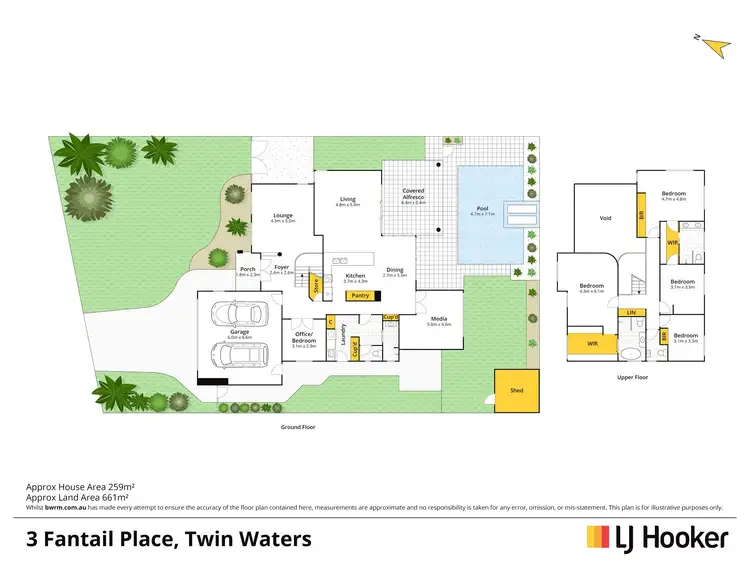 Floorplan of Homely house listing, 3 Fantail Place, Twin Waters QLD 4564