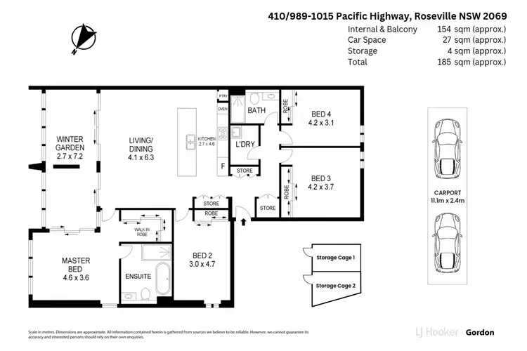 Floorplan of Homely apartment listing, 410/989-1015 Pacific Highway, Roseville NSW 2069