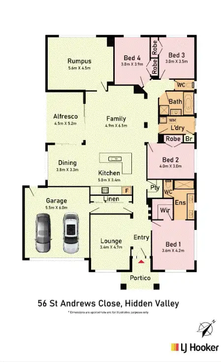 Floorplan of Homely house listing, 56 St Andrews Close, Hidden Valley VIC 3756
