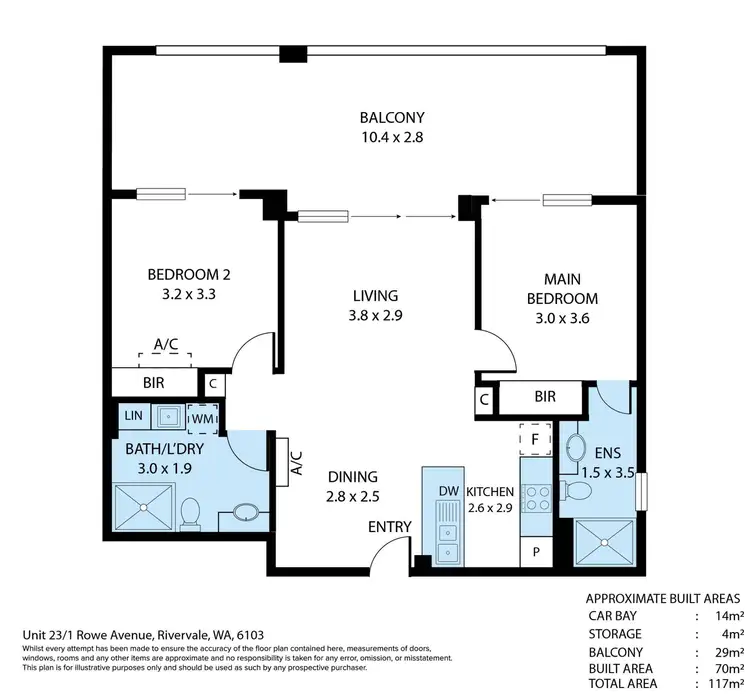 Floorplan of Homely apartment listing, 23/1 Rowe Avenue, Rivervale WA 6103