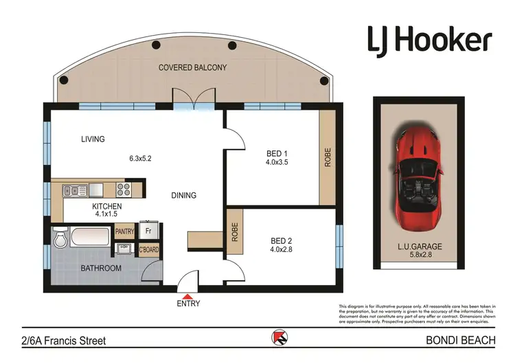 Floorplan of Homely apartment listing, 2/6A Francis Street, Bondi Beach NSW 2026