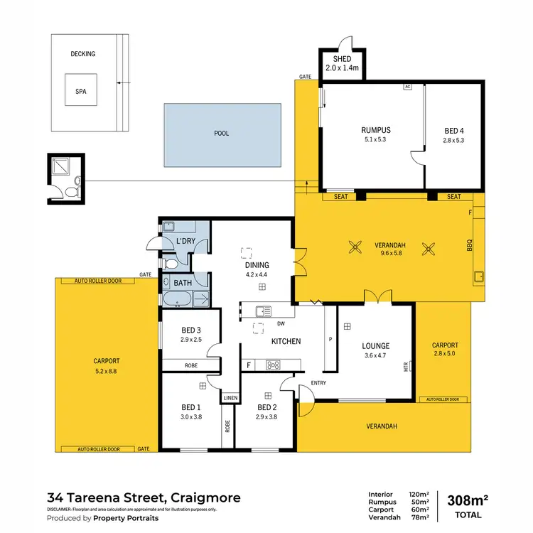 Floorplan of Homely house listing, 34 Tareena Street, Craigmore SA 5114