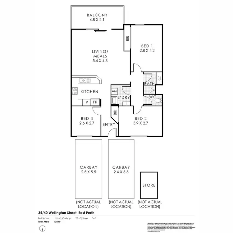 Floorplan of Homely apartment listing, 34/40 Wellington Street, East Perth WA 6004