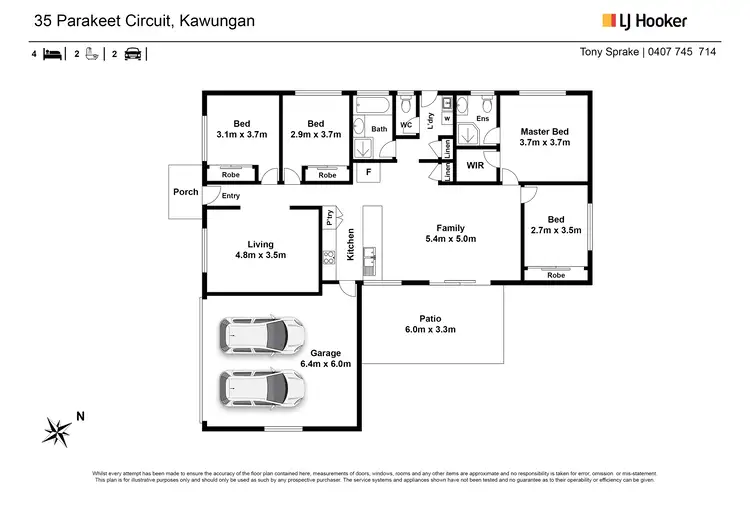 Floorplan of Homely house listing, 35 Parakeet Circuit, Kawungan QLD 4655