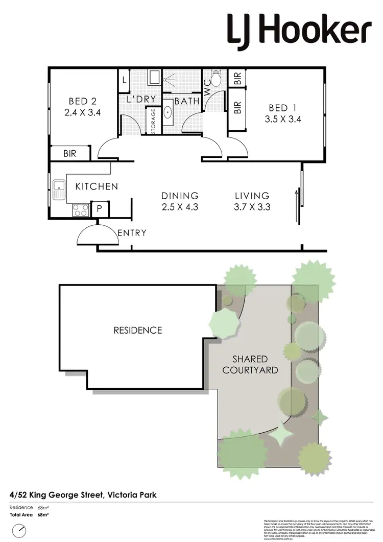 Floorplan of Homely apartment listing, 4/52 King George Street, Victoria Park WA 6100