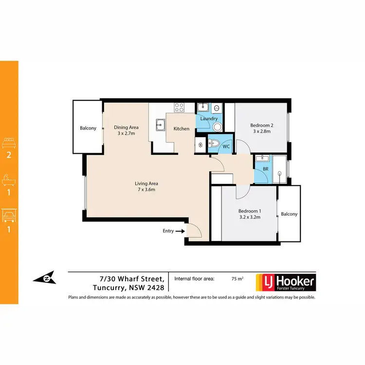 Floorplan of Homely unit listing, 7/30 Wharf Street, Tuncurry NSW 2428