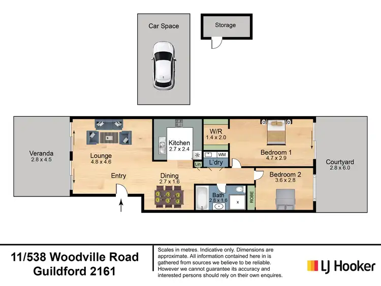 Floorplan of Homely unit listing, 11/538 Woodville Road, Guildford NSW 2161