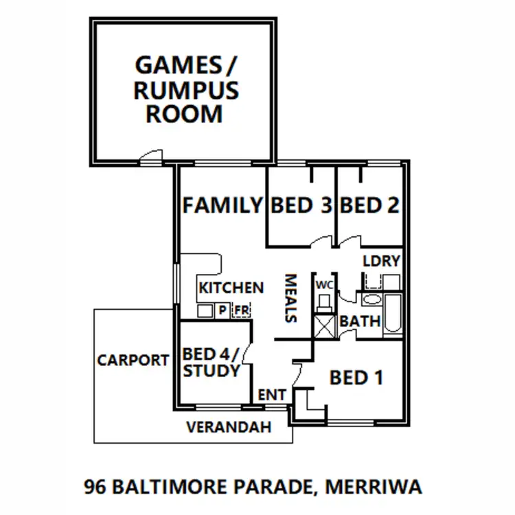 Floorplan of Homely house listing, 96 Baltimore Parade, Merriwa WA 6030