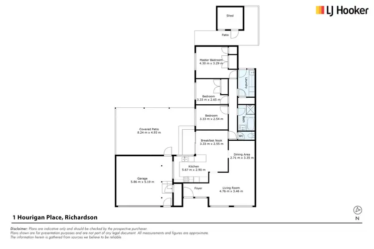 Floorplan of Homely house listing, 1 Hourigan Place, Richardson ACT 2905