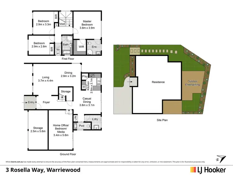 Floorplan of Homely townhouse listing, 3 Rosella Way, Warriewood NSW 2102
