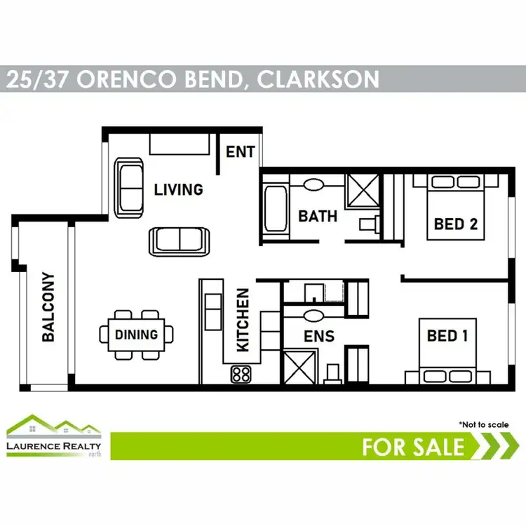 Floorplan of Homely unit listing, 25/37 Orenco Bend, Clarkson WA 6030