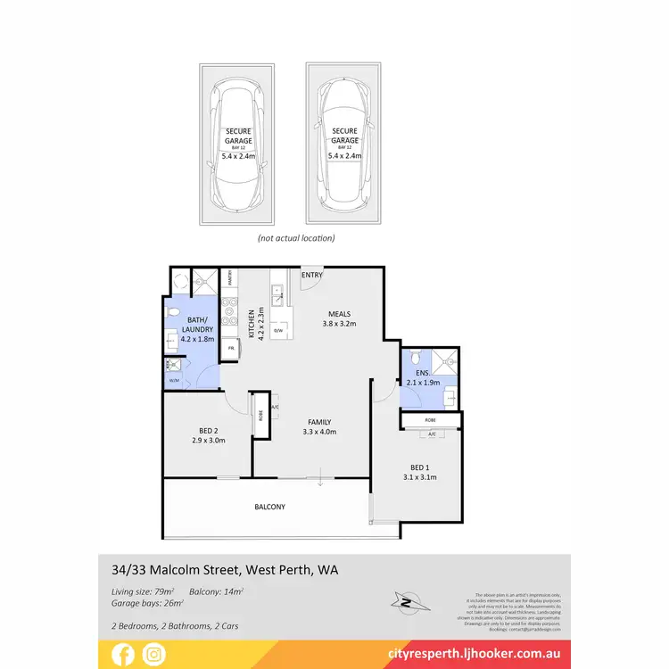 Floorplan of Homely apartment listing, 34/33 Malcolm Street, West Perth WA 6005