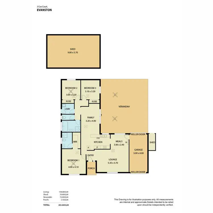 Floorplan of Homely house listing, 3 Cox Court, Evanston SA 5116