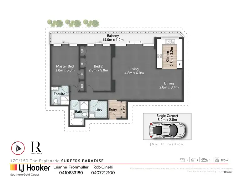 Floorplan of Homely unit listing, 17C/150 The Esplanade, Surfers Paradise QLD 4217
