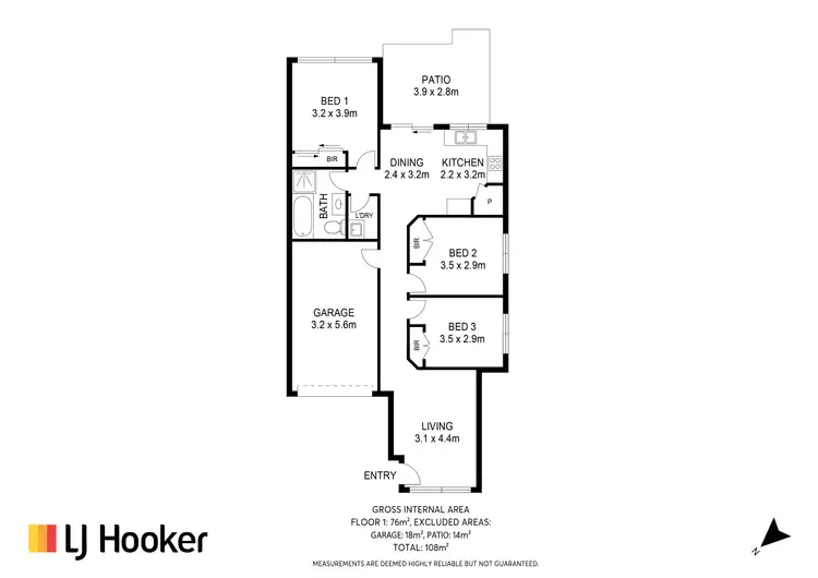 Floorplan of Homely unit listing, Unit 2/17 Sutherland Drive, North Nowra NSW 2541