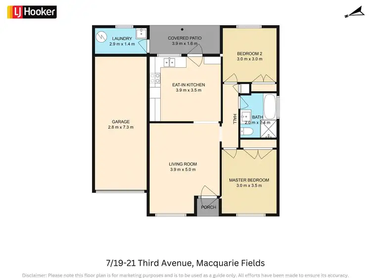 Floorplan of Homely villa listing, 7/19-21 Third Avenue, Macquarie Fields NSW 2564