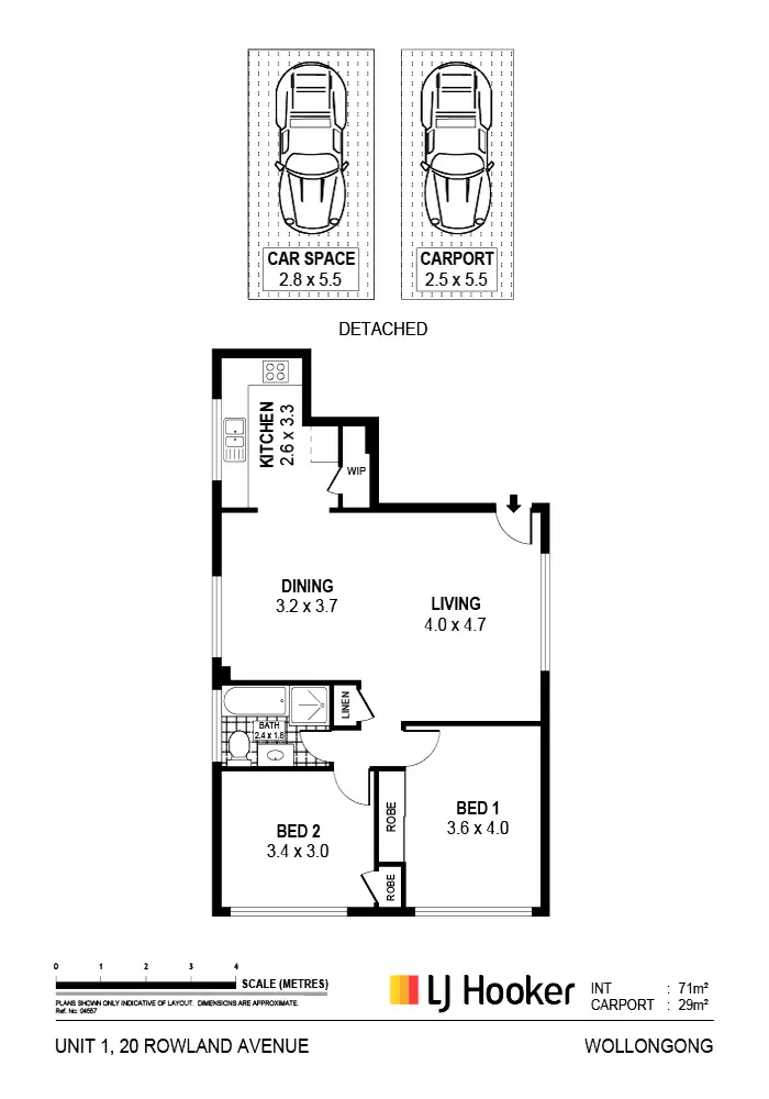 Floorplan of Homely apartment listing, 1/20 Rowland Avenue, Wollongong NSW 2500