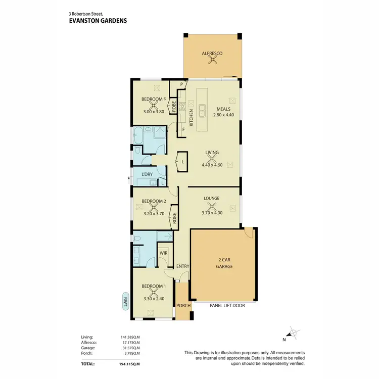Floorplan of Homely house listing, 3 Robertson Street, Evanston Gardens SA 5116