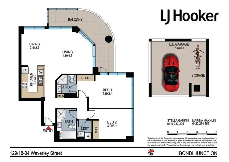 Floorplan of Homely apartment listing, 129/18-34 Waverley Street, Bondi Junction NSW 2022
