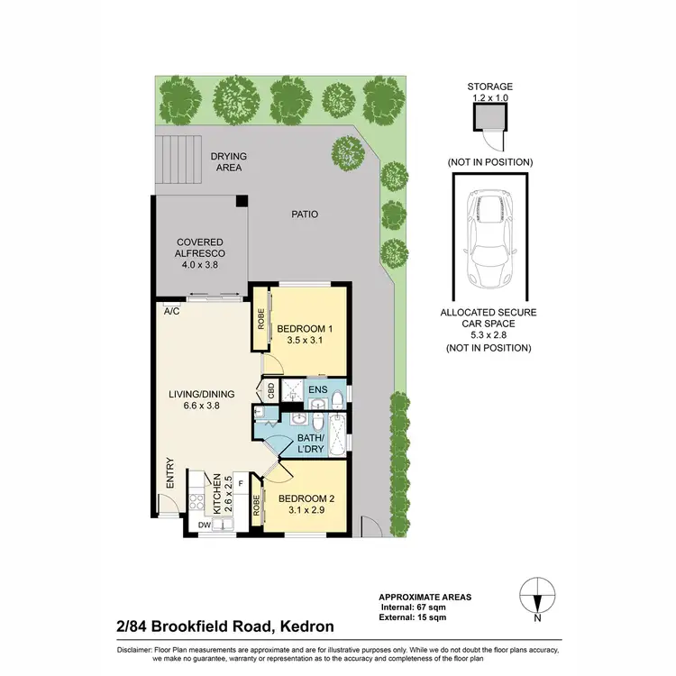 Floorplan of Homely unit listing, 2/84 Brookfield Road, Kedron QLD 4031